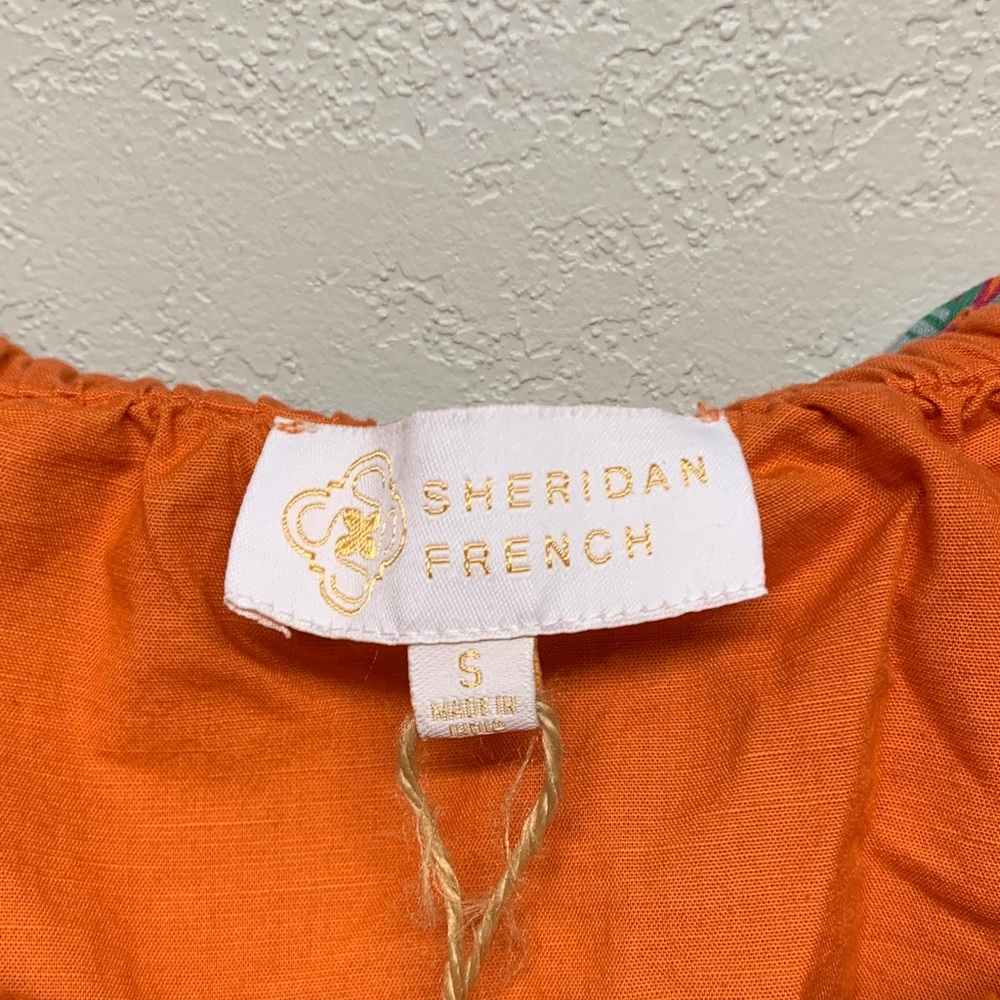 Sheridan French Tropical Orange Palm Tree Crop Top - Picture 2 of 4